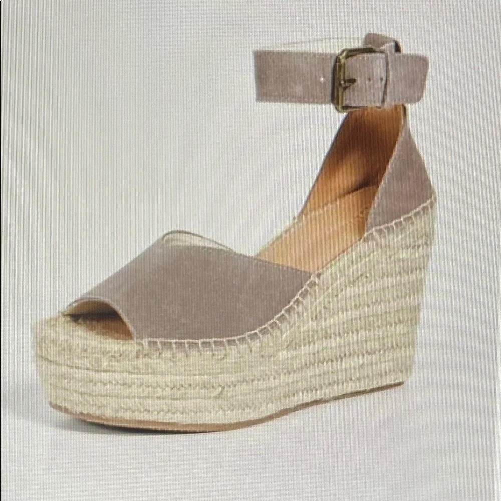 Soludos Tan Suede Wedge Sandals